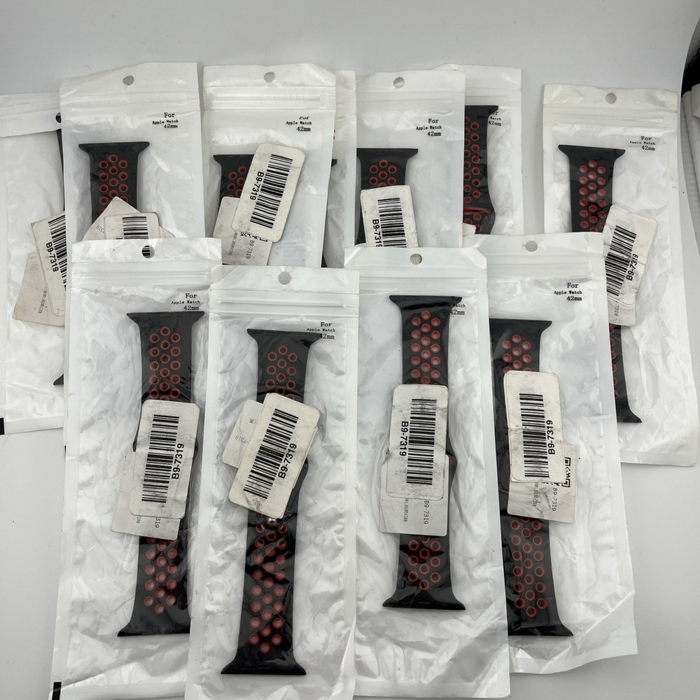 Lot of 11 Apple Watch‎ Bands 42mm Black/Red
